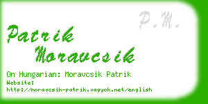 patrik moravcsik business card